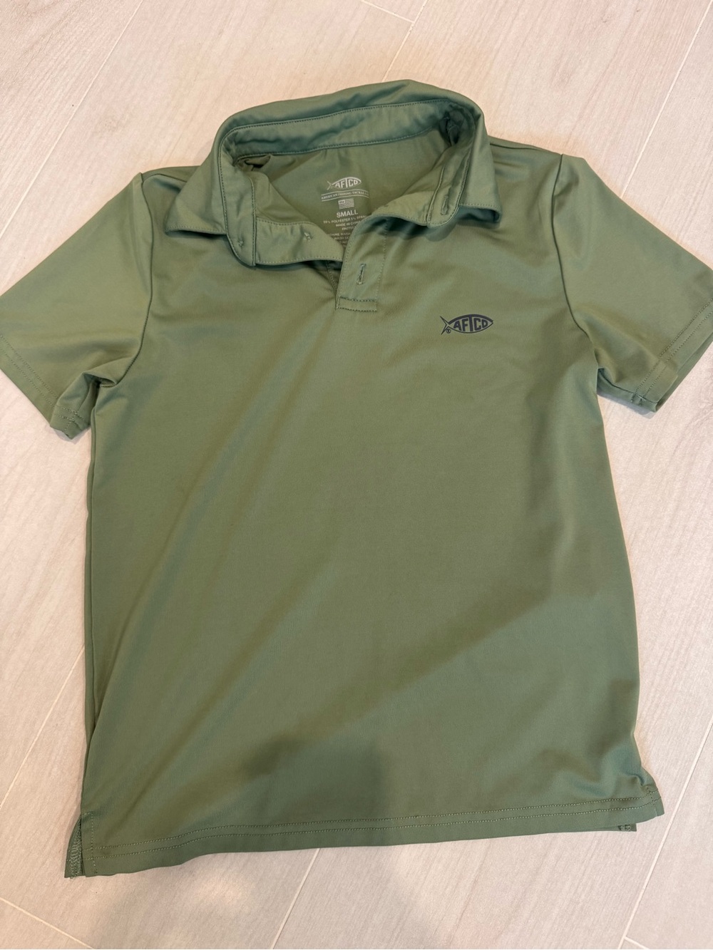 AFTCO Boys' Short Sleeve Polo in Olive